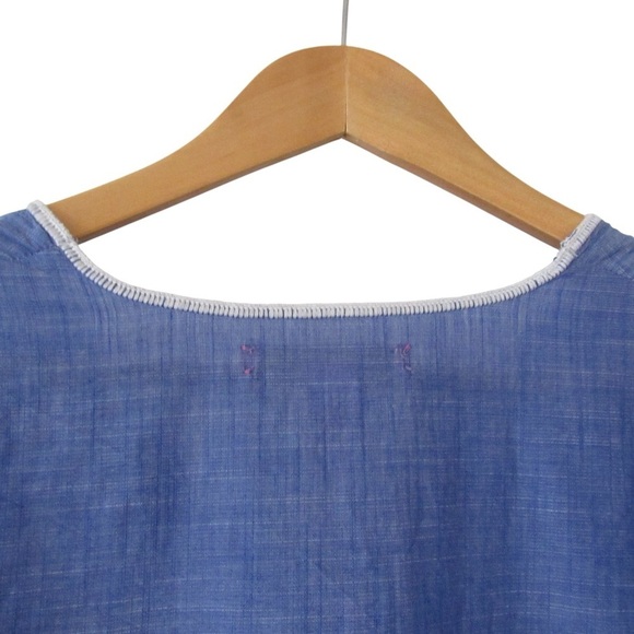 Lilly Pulitzer Amelia Island Flounce Sleeve Tunic Top XS Blue Preppy Nautical - Picture 8 of 10